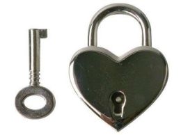 Heart Shaped Nickle Polished Padlock