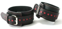 Leather Heart Restraints- Ankles