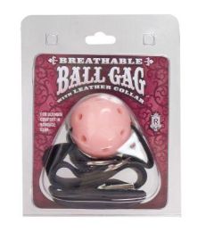 Breathable Ball Gag with Leather Collar