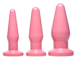 Pink Anal Plugs 3 Piece Kit