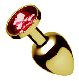 Gold Butt Plug with Ruby Gem