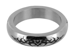 Stainless Steel Cock Ring with Tribal Design- Large