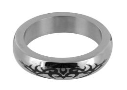 Stainless Steel Cock Ring with Tribal Design- Medium