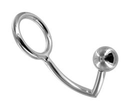 Chrome Plated Anal Ball with Cock Ring