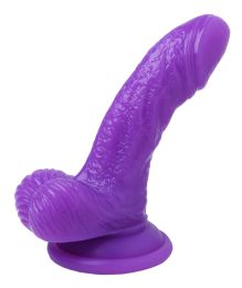 Silicone 4 Inch Realistic Suction Cup Mini Dildo- Purple