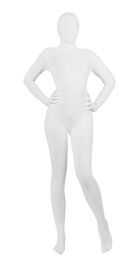 Full Body White Skin Suit with Front Access- S/M