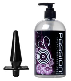 Vibrating Anal Plug with 16 oz Passion Lube