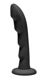 Ripples Silicone Strap On Harness Dildo- Black