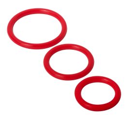 Trinity Silicone Cock Rings, Red