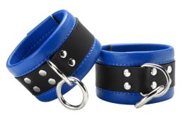 Blue Mid-Level Leather Wrist Restraint